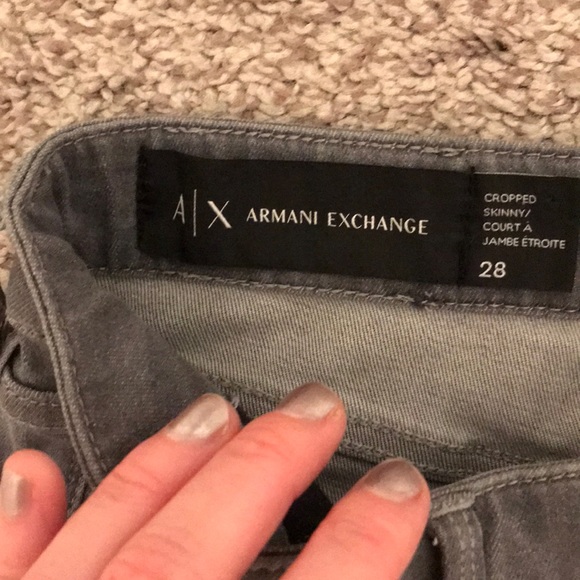 Armani exchange gray crop skinny jeans 28 - Picture 3 of 4